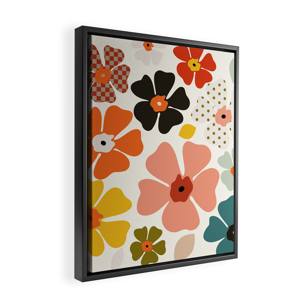 Daisies mid modern 3 Framed Canvas Print Gallery Image 2
