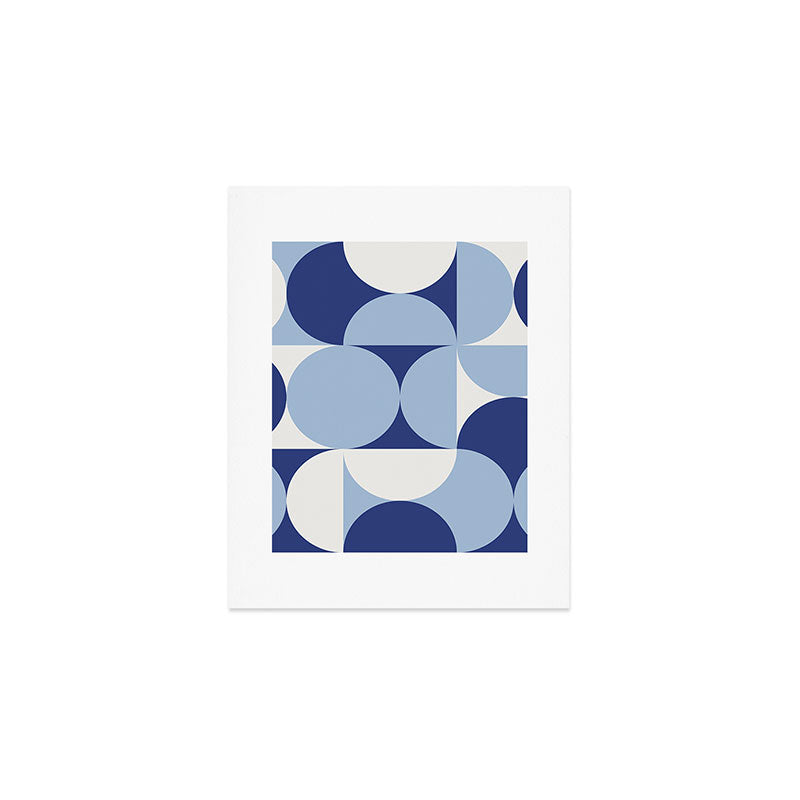 day dream geometry abstract blue Art Print Gallery Image 1