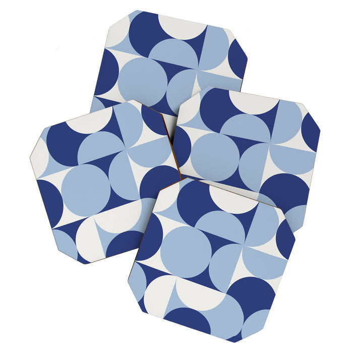 day dream geometry abstract blue Coaster Gallery Image 1