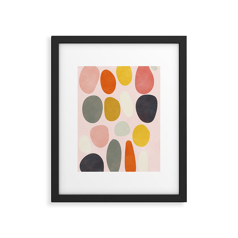 dots and pebbles mid century abstract Framed Art Print Gallery Image 5
