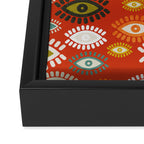 eyes pattern earthy fall Framed Canvas Print Gallery Image 3