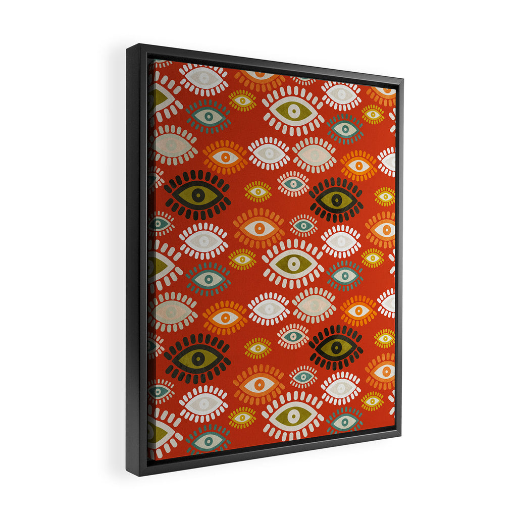 eyes pattern earthy fall Framed Canvas Print Gallery Image 2