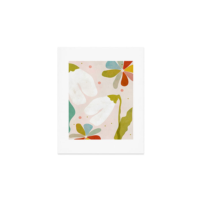 floral minimal shapes 2 Art Print Gallery Image 1