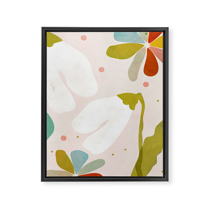 floral minimal shapes 2 Framed Canvas Print Gallery Image 8