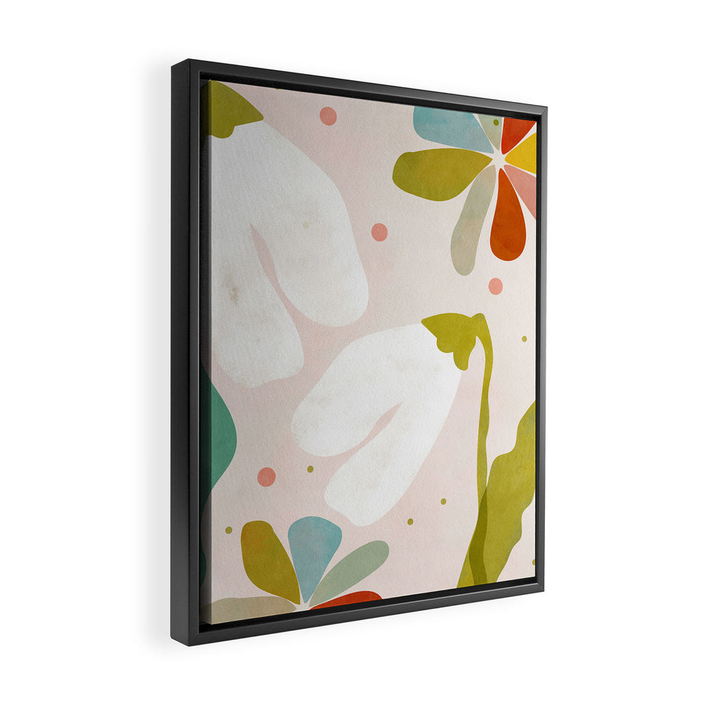floral minimal shapes 2 Framed Canvas Print Gallery Image 2