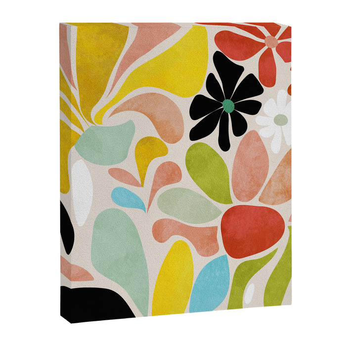 floral shapes retro Canvas Print Gallery Image 1