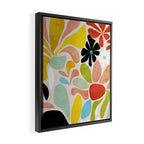 floral shapes retro Framed Canvas Print Gallery Image 2