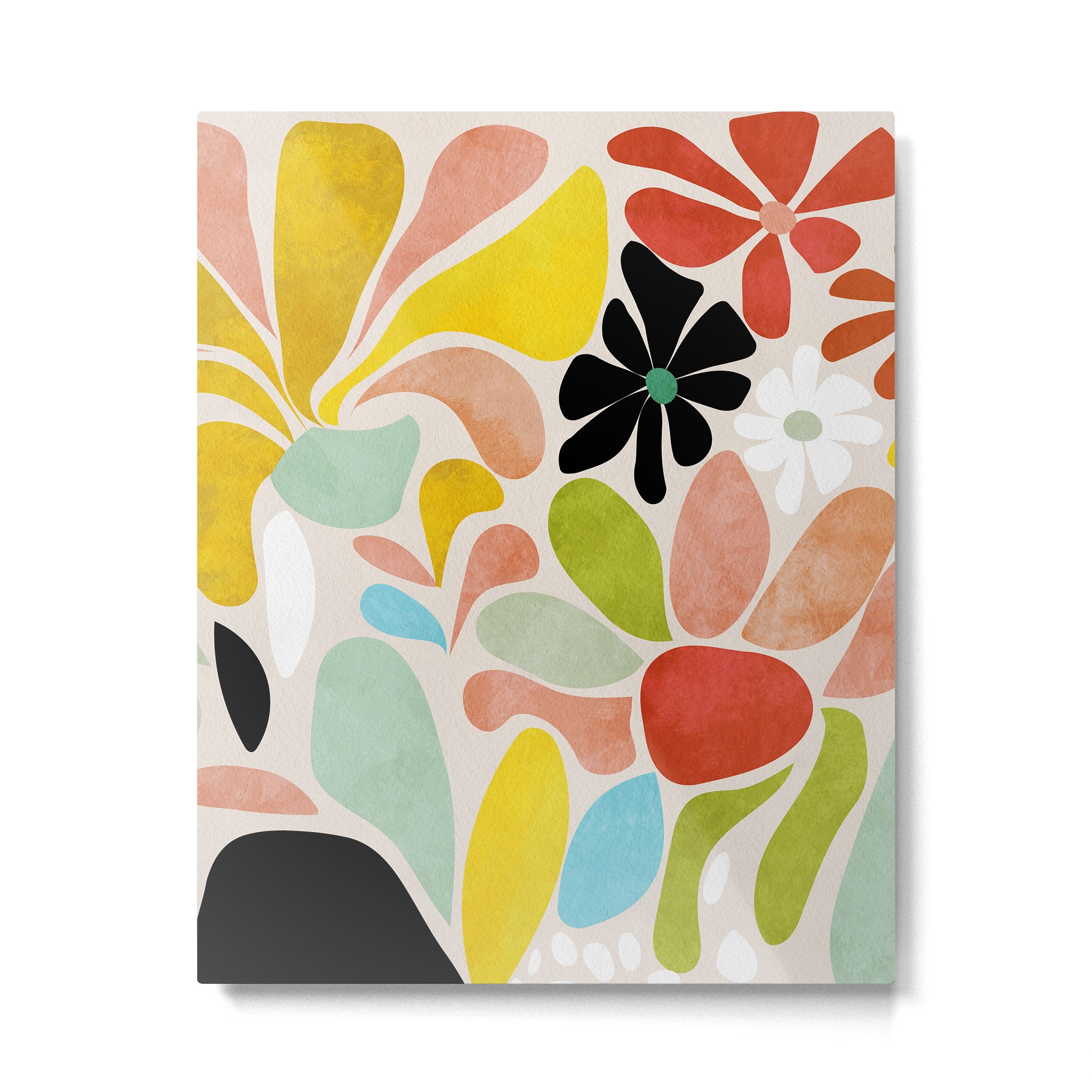 floral shapes retro Metal Print Gallery Image 6