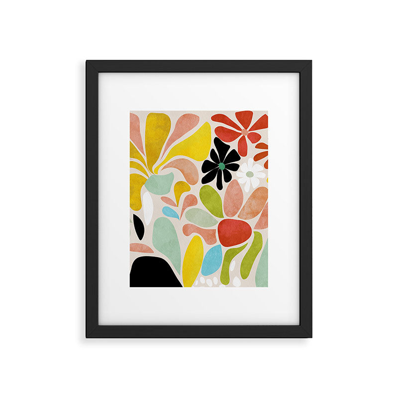 floral shapes retro Framed Art Print Gallery Image 6