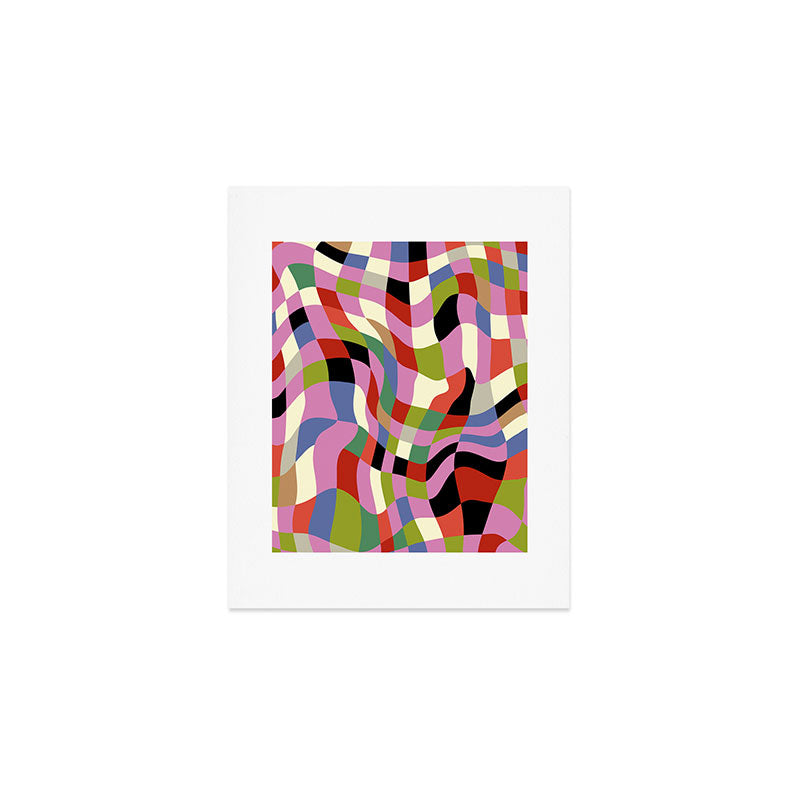 fluid retro checkers Art Print Gallery Image 1