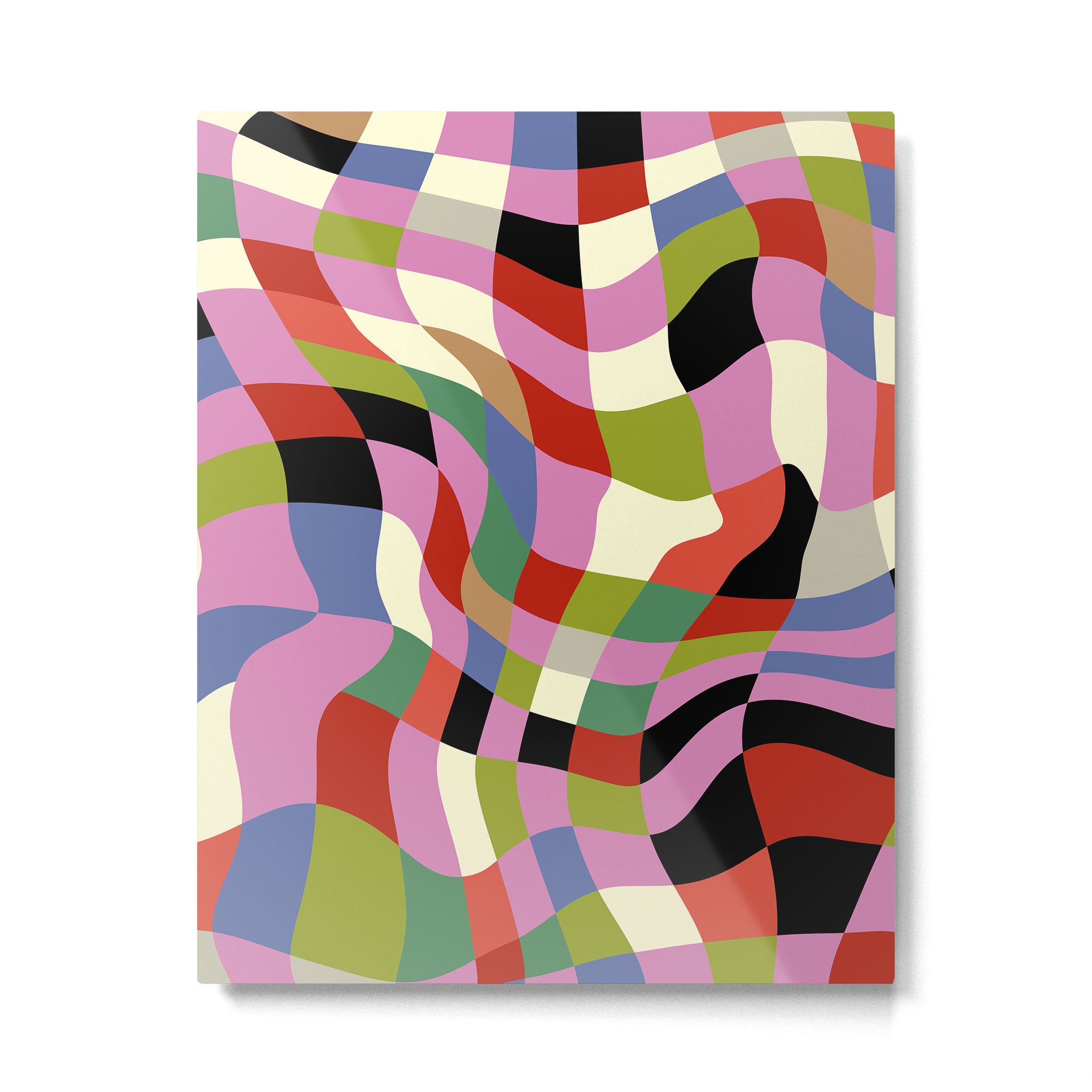 fluid retro checkers Metal Print Gallery Image 6