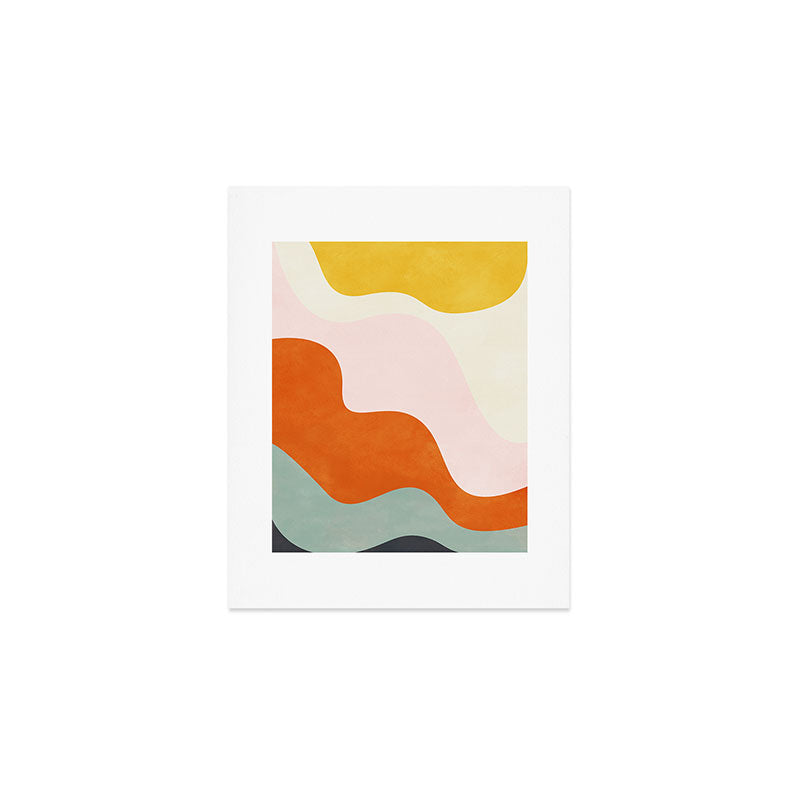 fluid waves mid century summer Art Print Gallery Image 1