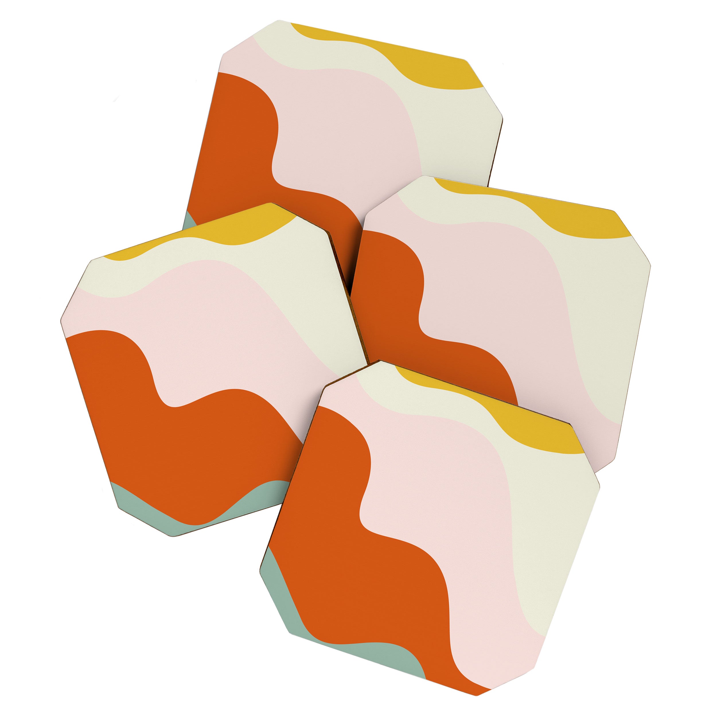 fluid waves mid century summer Coaster Gallery Image 1