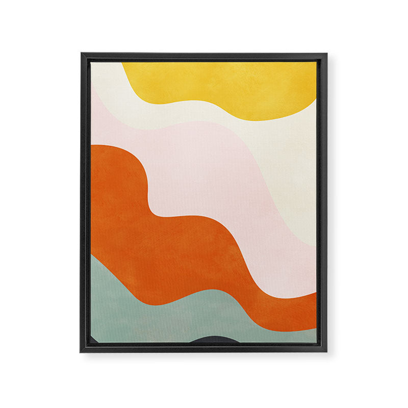fluid waves mid century summer Framed Canvas Print Gallery Image 6