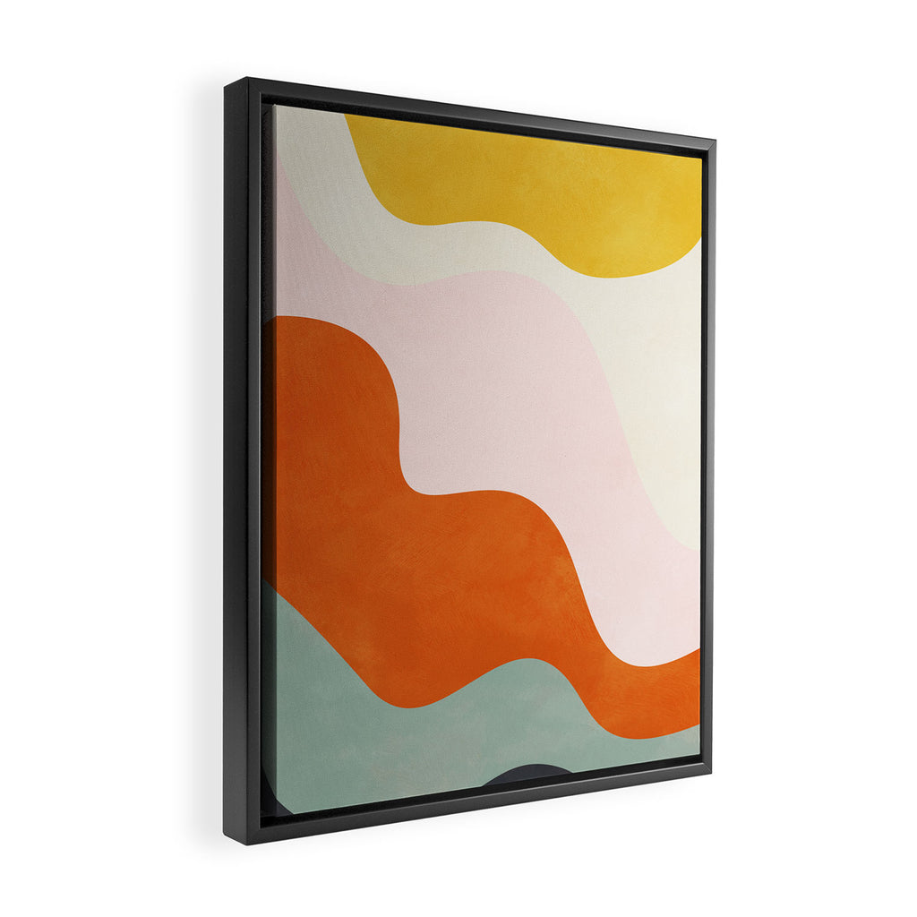 fluid waves mid century summer Framed Canvas Print Gallery Image 2
