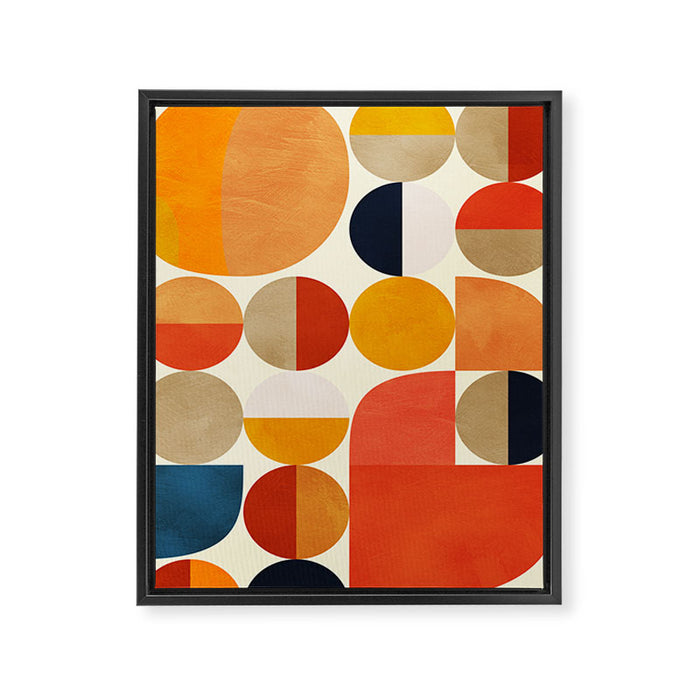 geometric abstract shapes autumn Framed Canvas Print Gallery Image 1