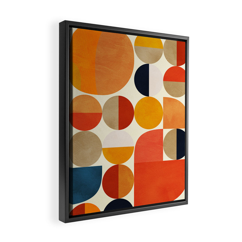 geometric abstract shapes autumn Framed Canvas Print Gallery Image 2