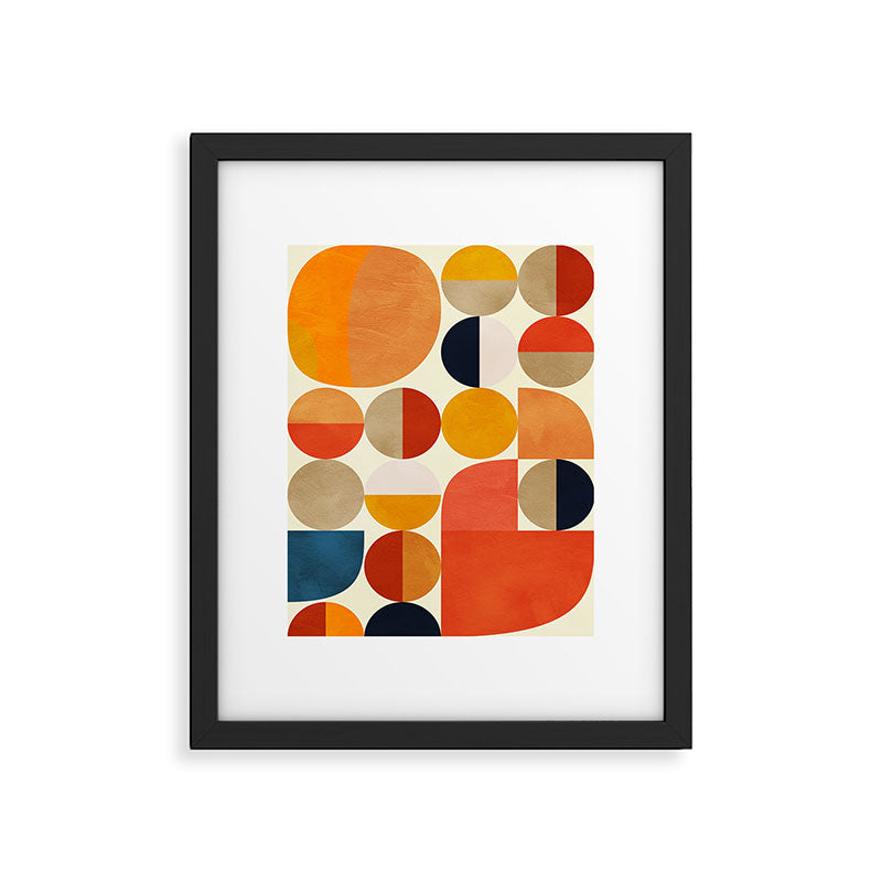 geometric abstract shapes autumn Framed Art Print Gallery Image 5