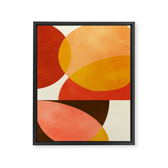 geometric autumn sun abstract Framed Canvas Print Gallery Image 1