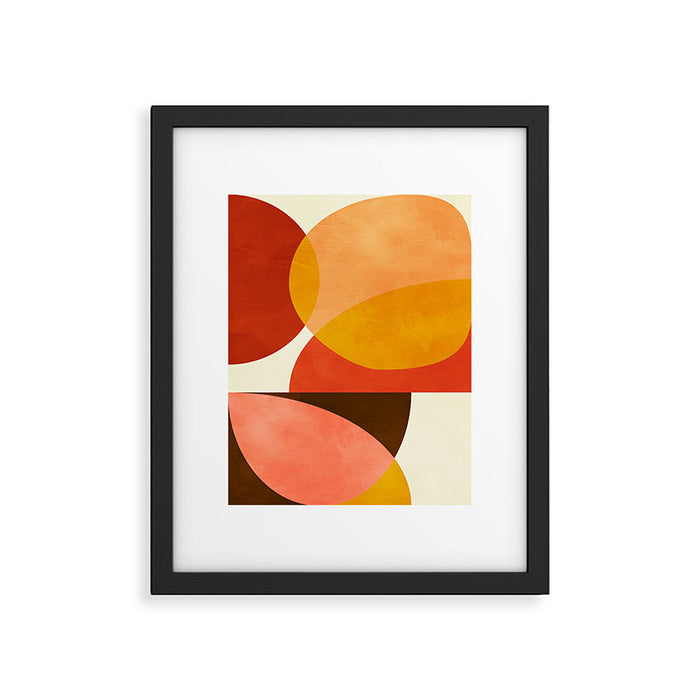 geometric autumn sun abstract Framed Art Print Gallery Image 1