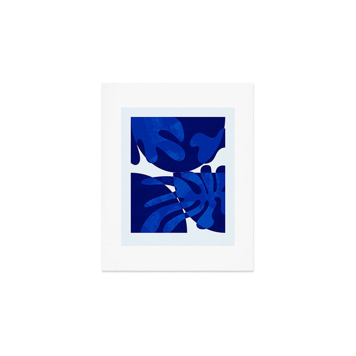 geometric blue matisse shapes Art Print Gallery Image 1