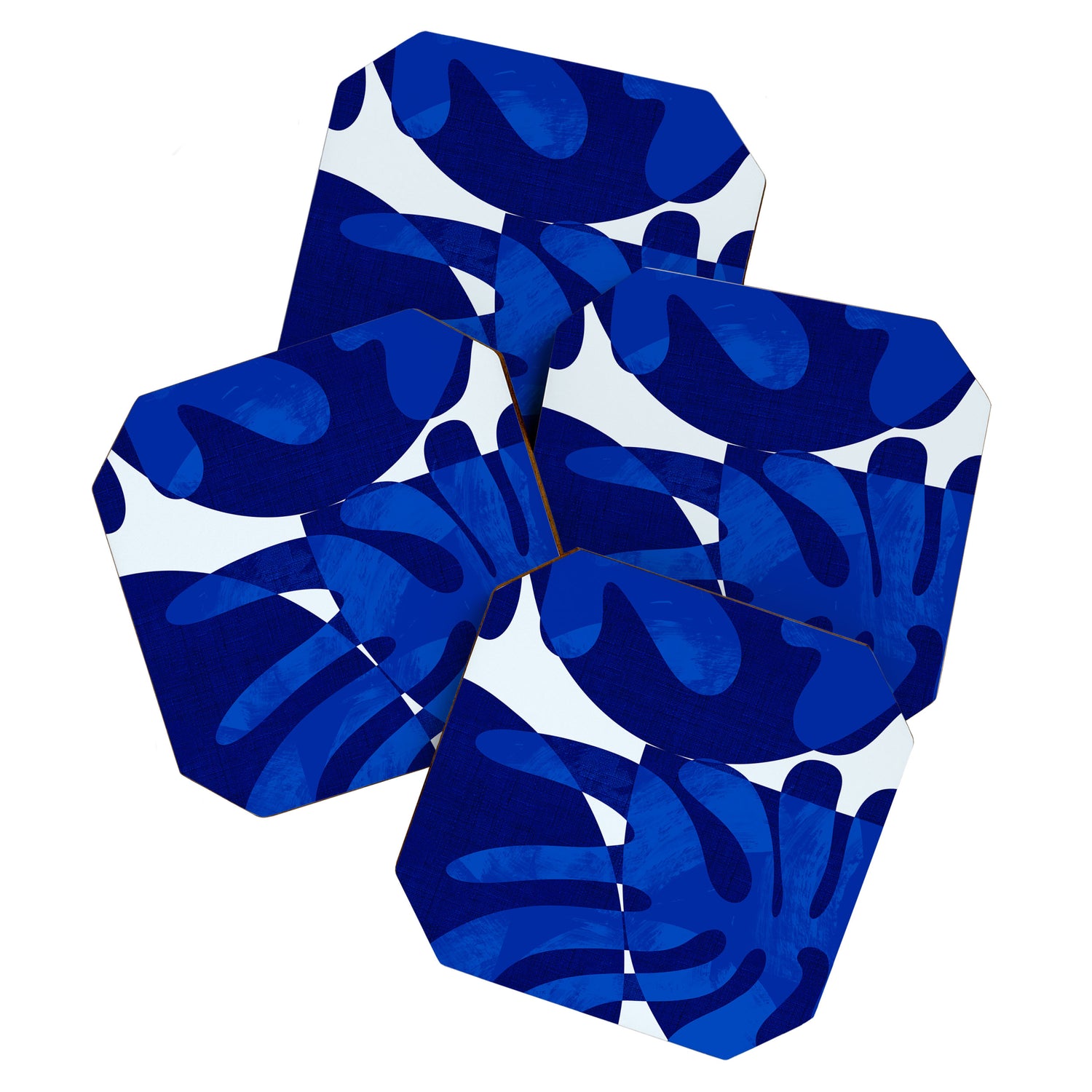 geometric blue matisse shapes Coaster Gallery Image 1