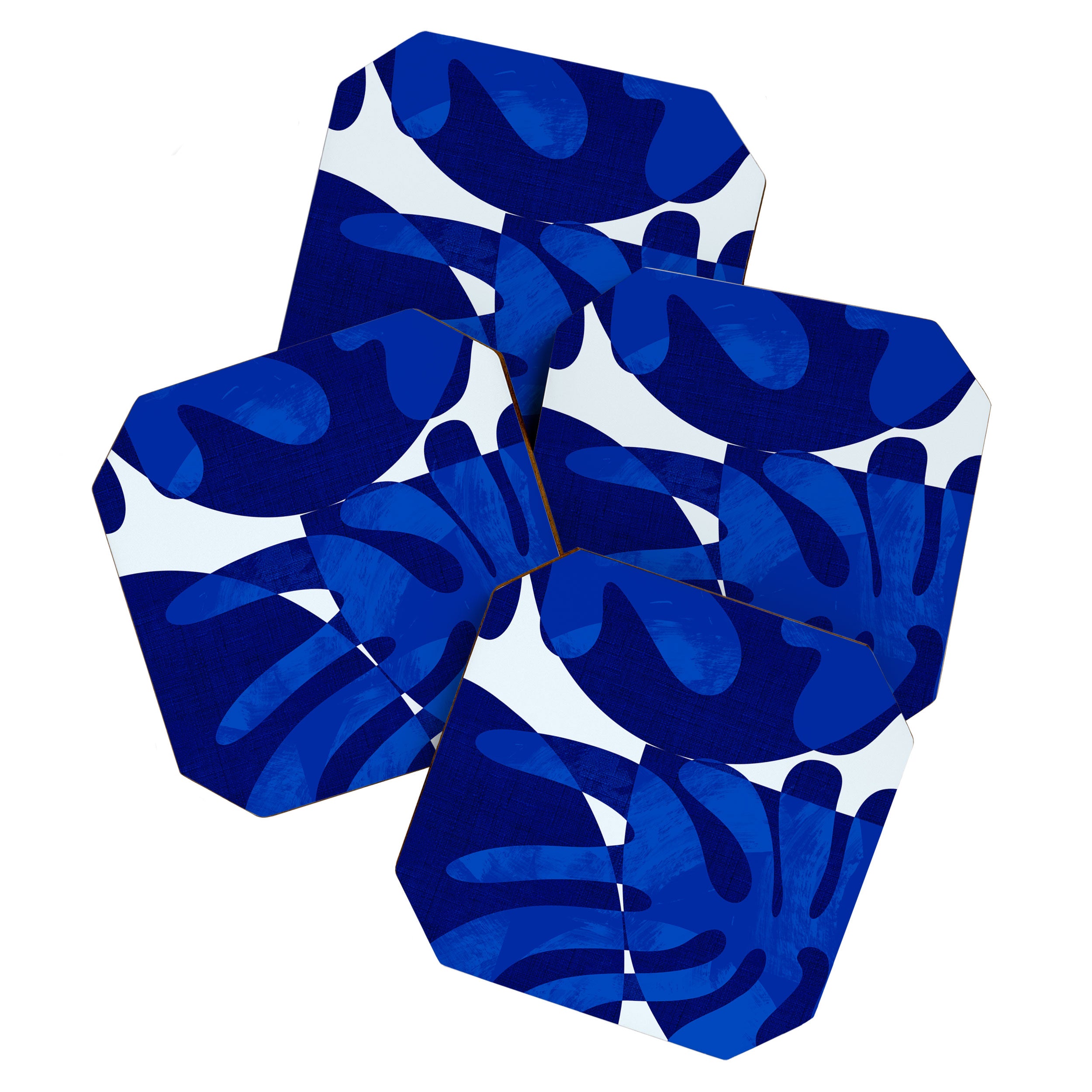 geometric blue matisse shapes Coaster Gallery Image 1