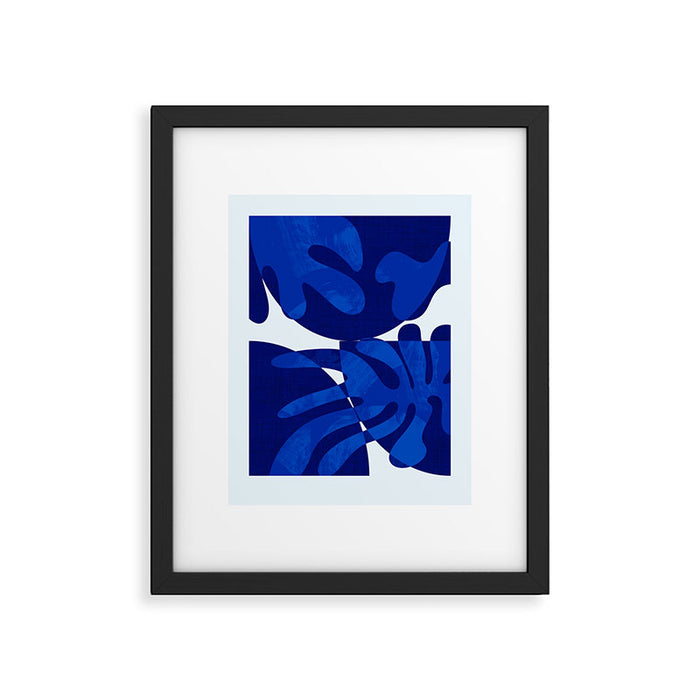 geometric blue matisse shapes Framed Art Print Gallery Image 1