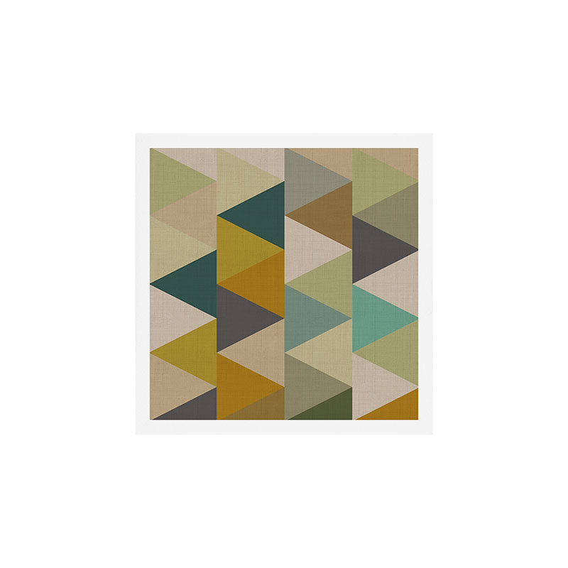 geometric mid century abstract nature green Art Print Square Gallery Image 1