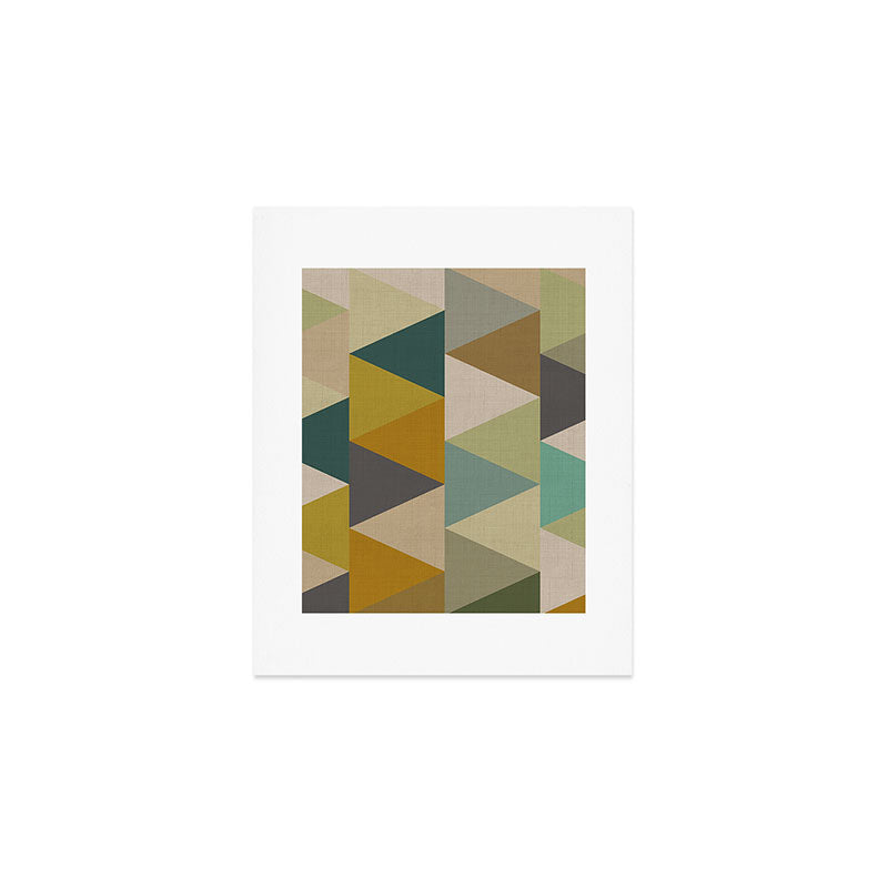 Geometric Mid Century Abstract Nature Green Art Print