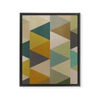 geometric mid century abstract nature green Framed Canvas Print Gallery Image 8