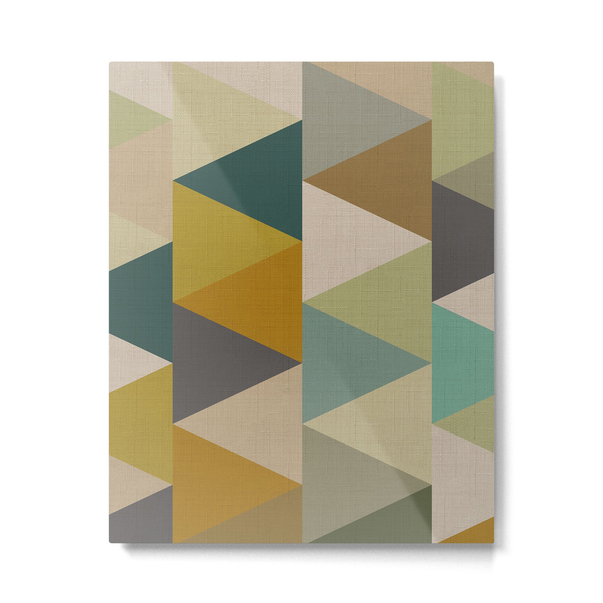 geometric mid century abstract nature green Metal Print Gallery Image 6