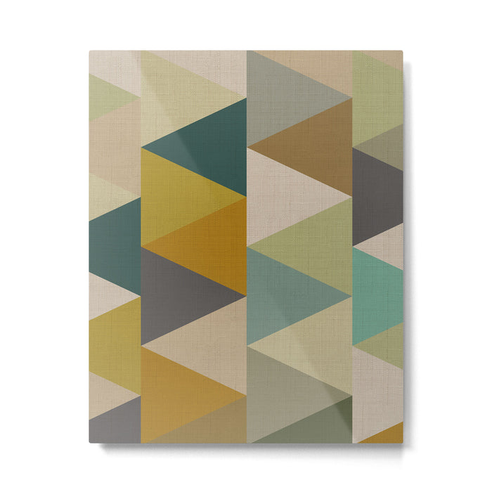 geometric mid century abstract nature green Metal Print Gallery Image 1