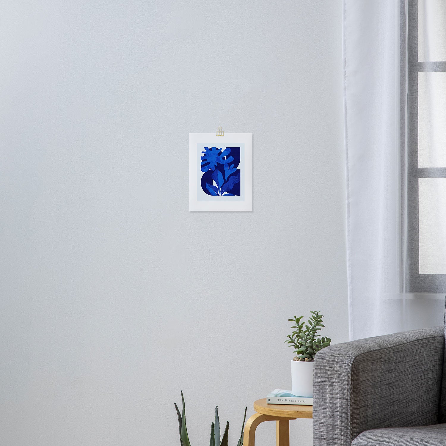 Matisse geometric shapes in blue hues Art Print Gallery Image 3