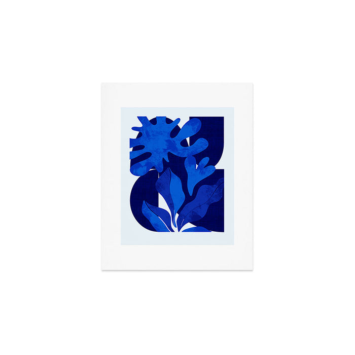 Matisse geometric shapes in blue hues Art Print Gallery Image 1