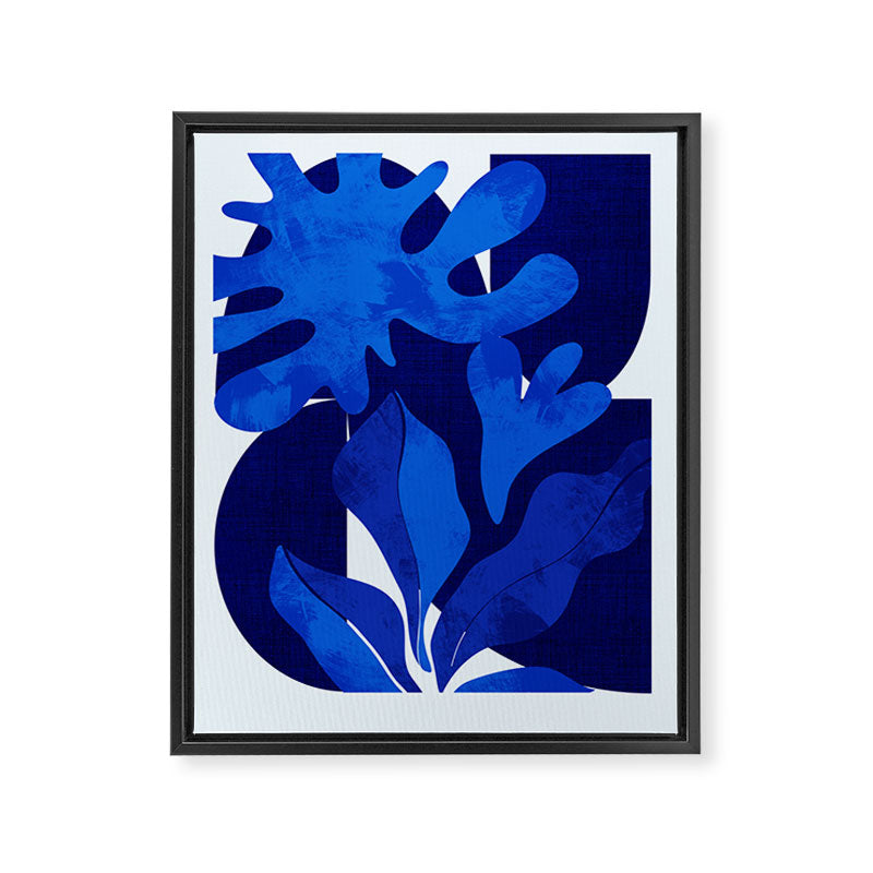 Matisse geometric shapes in blue hues Framed Canvas Print Gallery Image 6