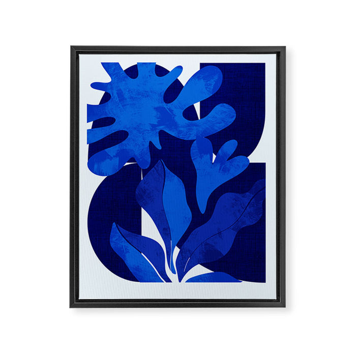 Matisse geometric shapes in blue hues Framed Canvas Print Gallery Image 1