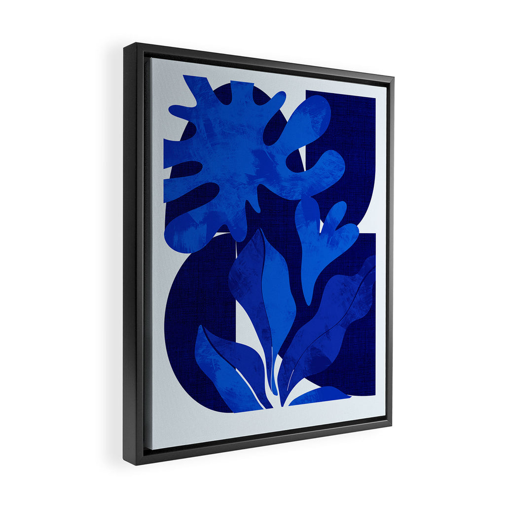Matisse geometric shapes in blue hues Framed Canvas Print Gallery Image 2