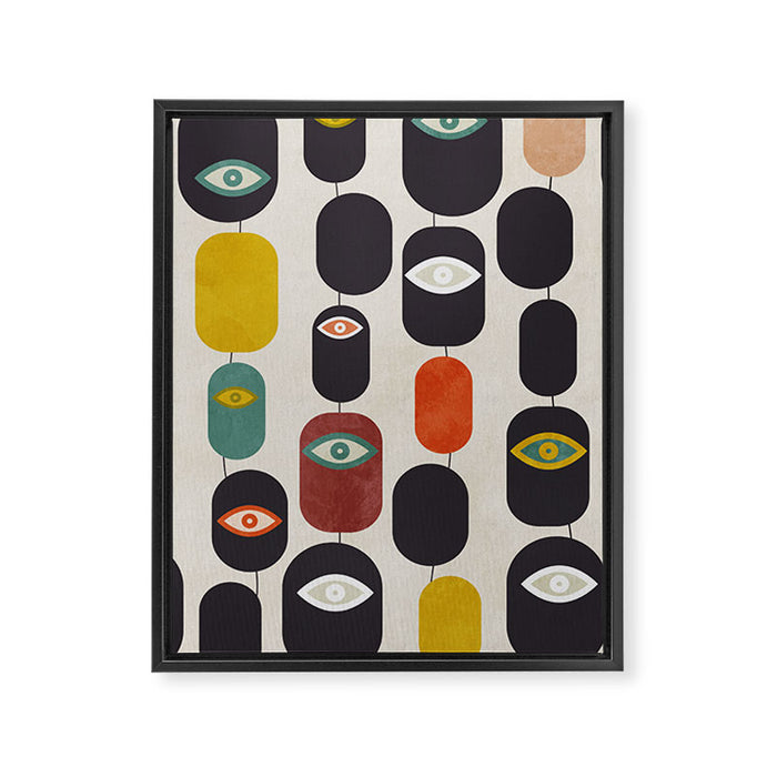 geometry mid mod eyes Framed Canvas Print Gallery Image 1
