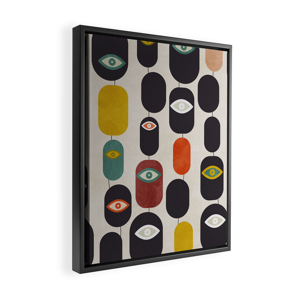 geometry mid mod eyes Framed Canvas Print Gallery Image 2