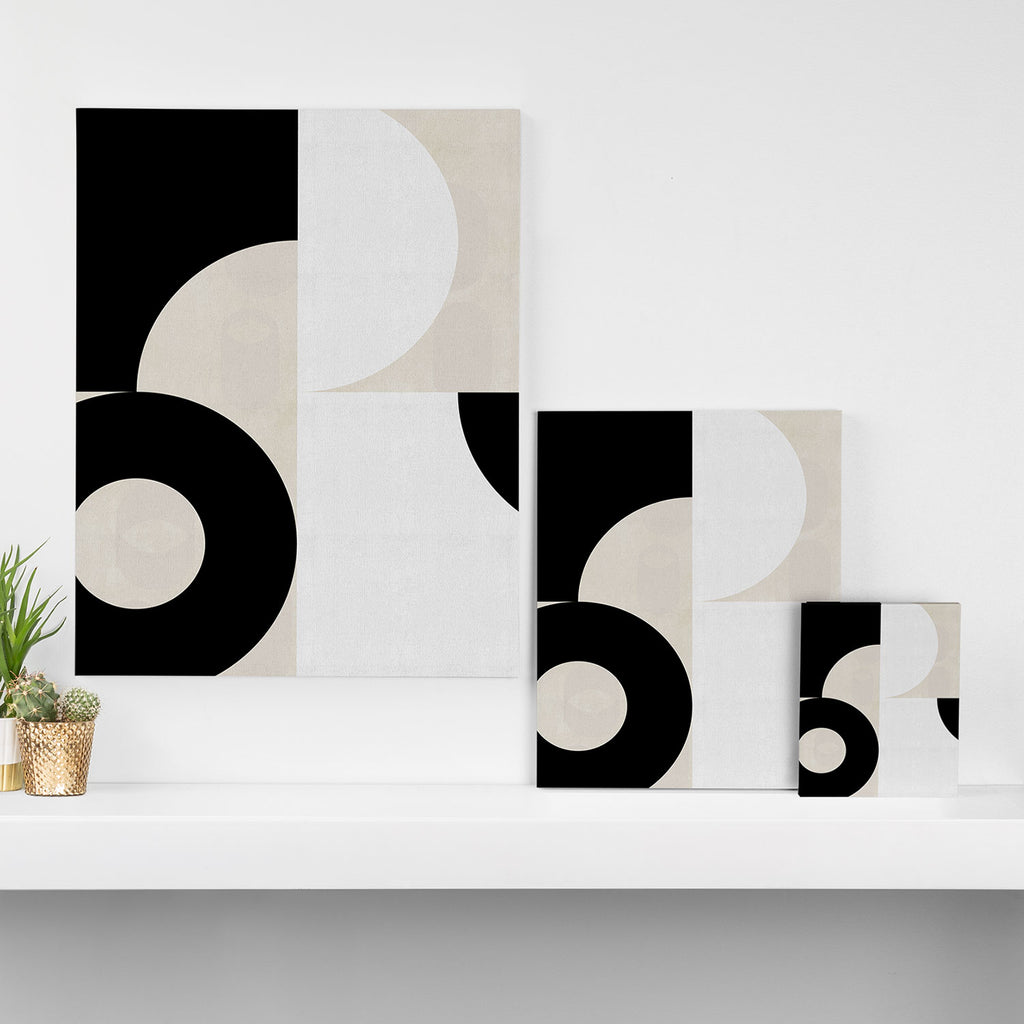 geometry mid modern black white III Canvas Print Gallery Image 3