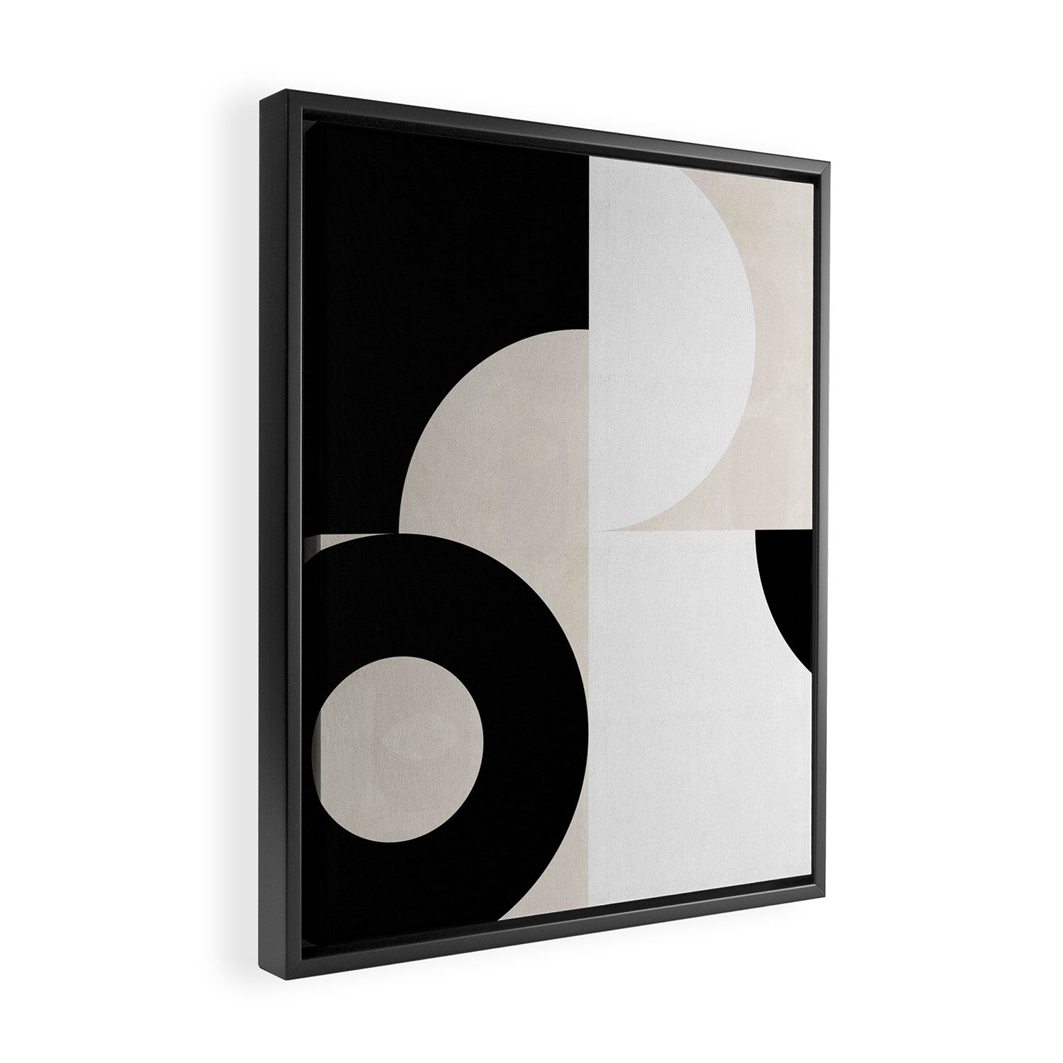 geometry mid modern black white III Framed Canvas Print Gallery Image 2