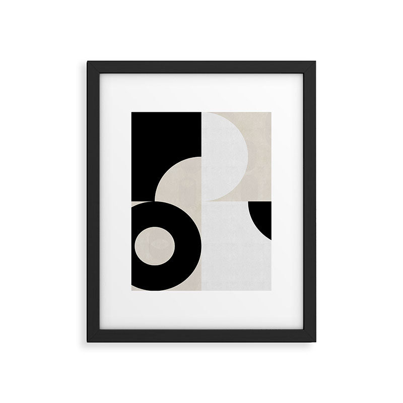 geometry mid modern black white III Framed Art Print Gallery Image 6