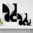 geometry mid modern black white Canvas Print Gallery Image 3