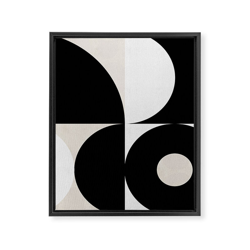 geometry mid modern black white Framed Canvas Print Gallery Image 8