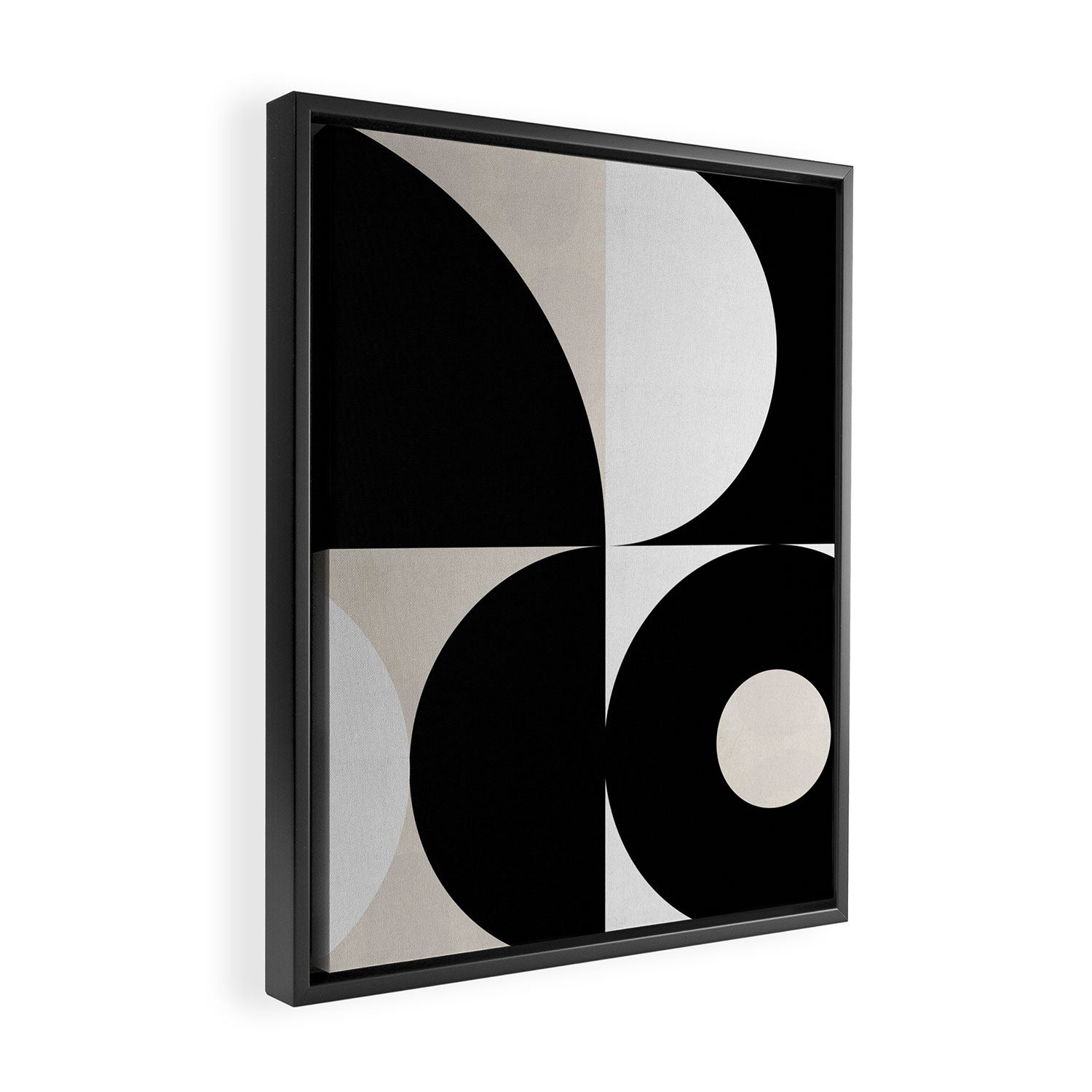 geometry mid modern black white Framed Canvas Print Gallery Image 2