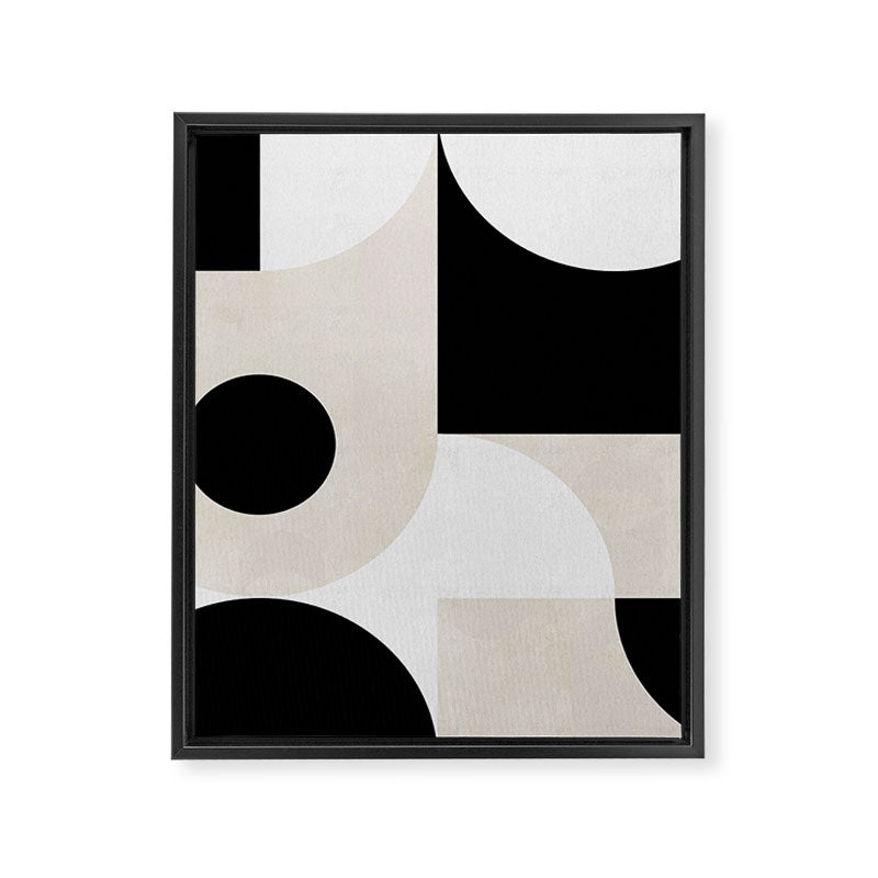 geometry mid modern black white II Framed Canvas Print Gallery Image 8