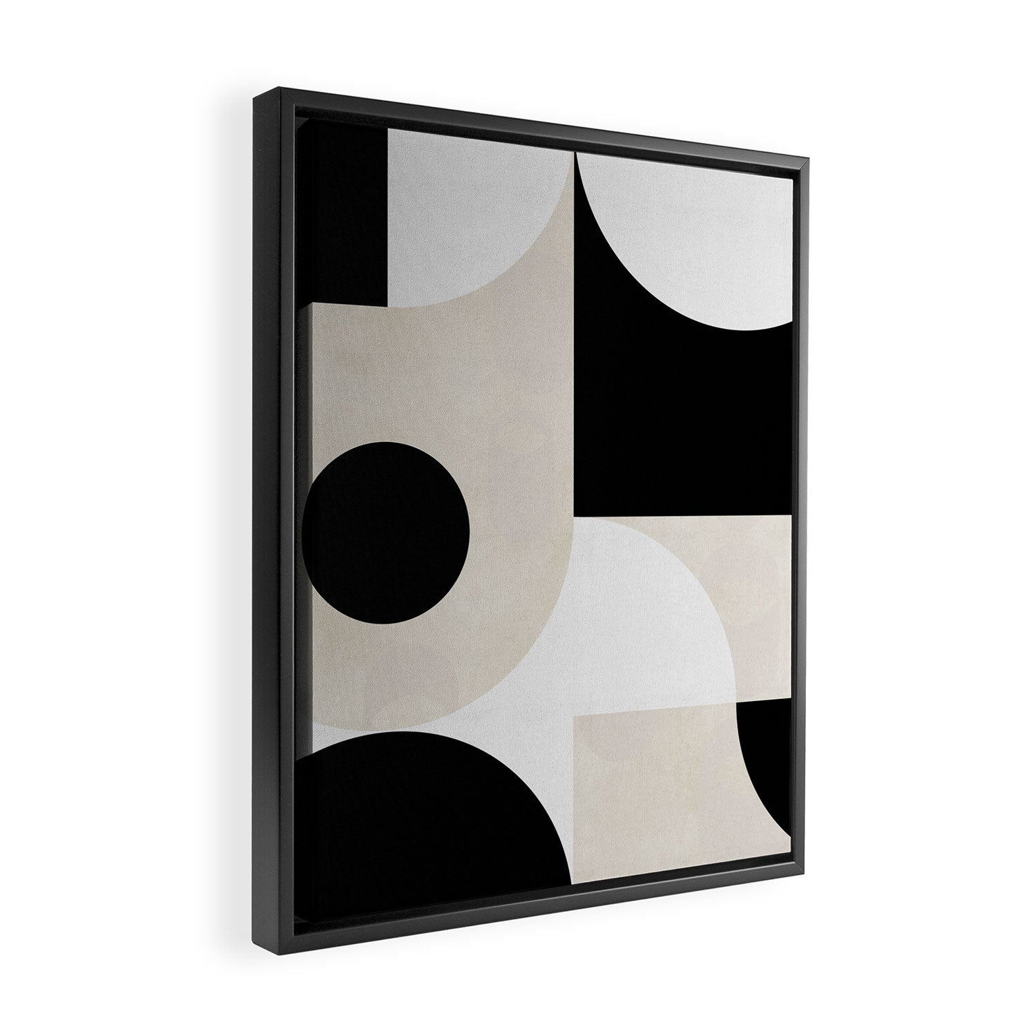 geometry mid modern black white II Framed Canvas Print Gallery Image 2