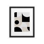 geometry mid modern black white II Framed Art Print Gallery Image 6