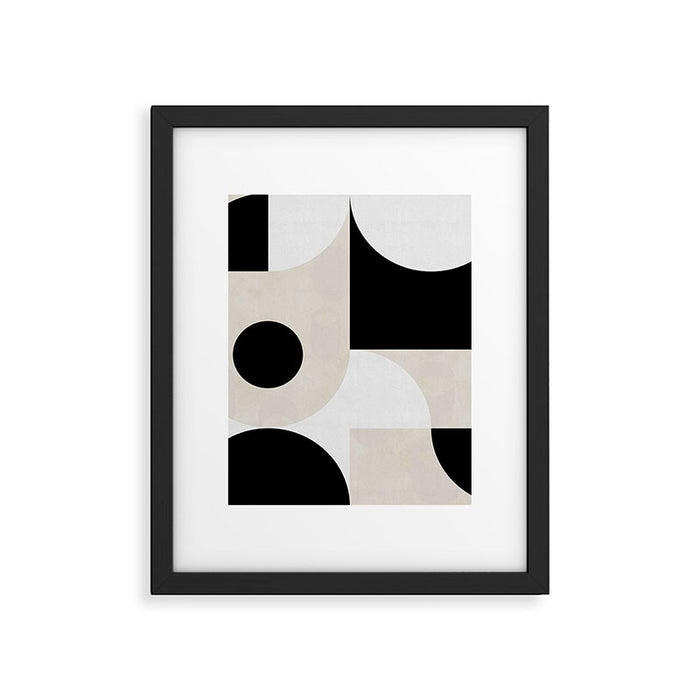 geometry mid modern black white II Framed Art Print Gallery Image 1